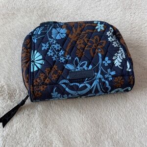 Vera Bradley Navy and Brown Floral Cosmetic Case